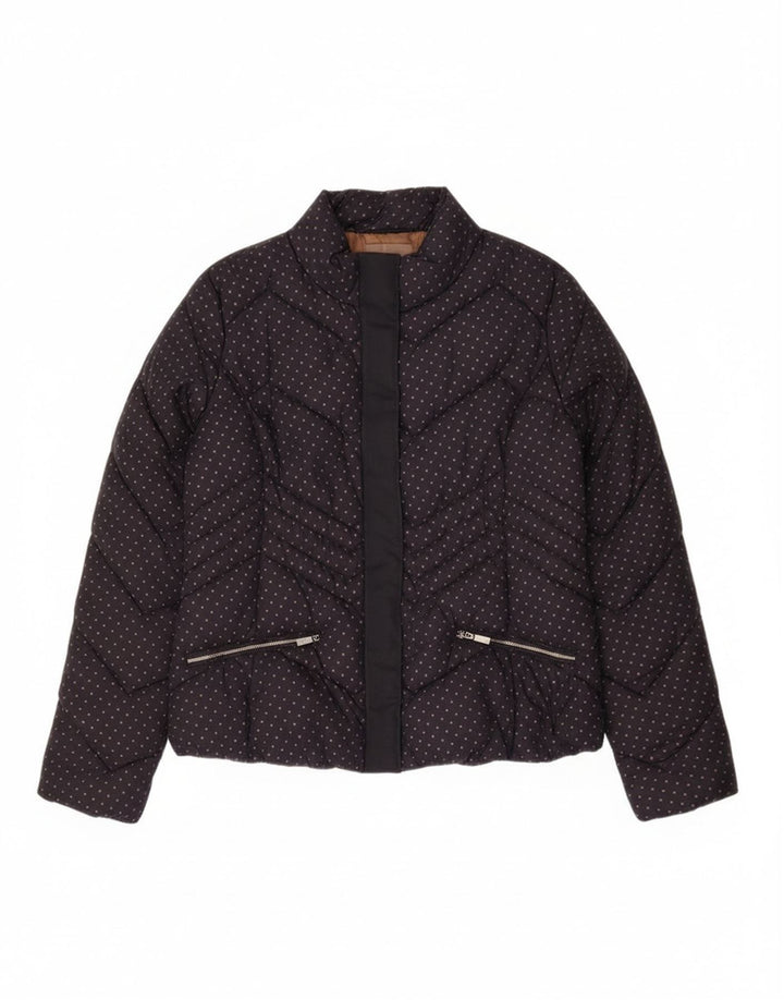 Diana Gallesi Γυναικείο μπουφάν UK 16 Large Navy Blue Spotted Polyamide