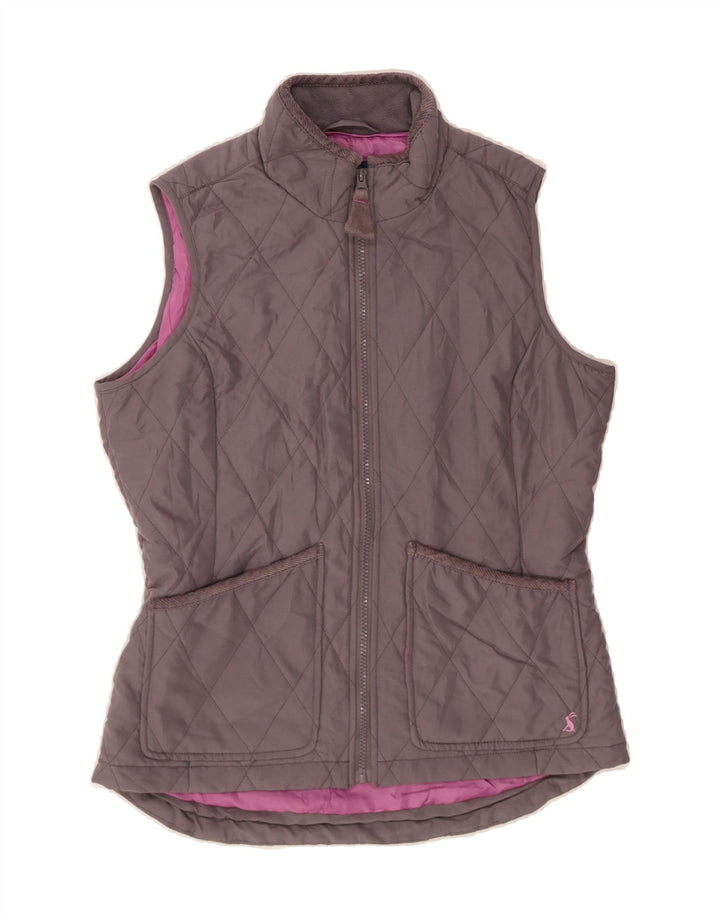 JOULES Womens Quilted Gilet UK 10 Small  Grey Polyester Vintage Joules and Second-Hand Joules from Messina Hembry 