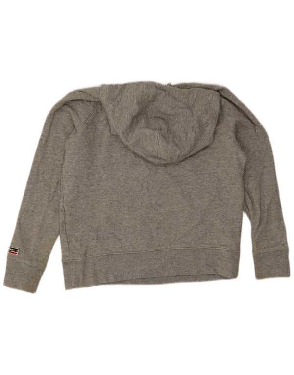 Levi's Womens Graphic Hoodie Jumper UK 10 Small Grey Flecked