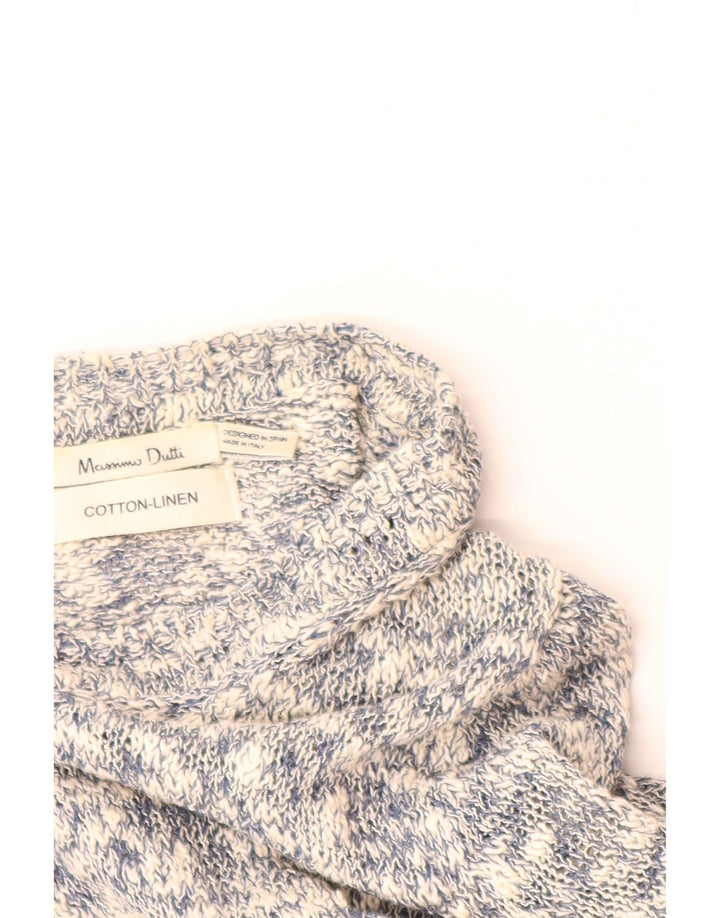 MASSIMO DUTTI Γυναικείο πουλόβερ ζακέτα UK 12 μεσαίου γκρι βαμβακερό