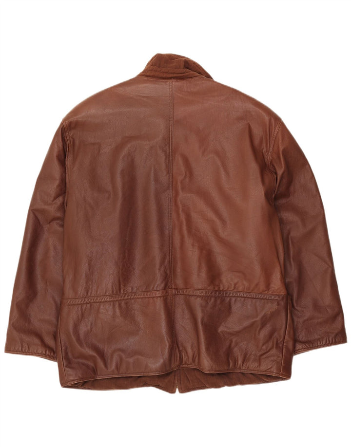 VINTAGE Ανδρικό Δερμάτινο Μπουφάν UK 42 XL Καφέ Δερμάτινο