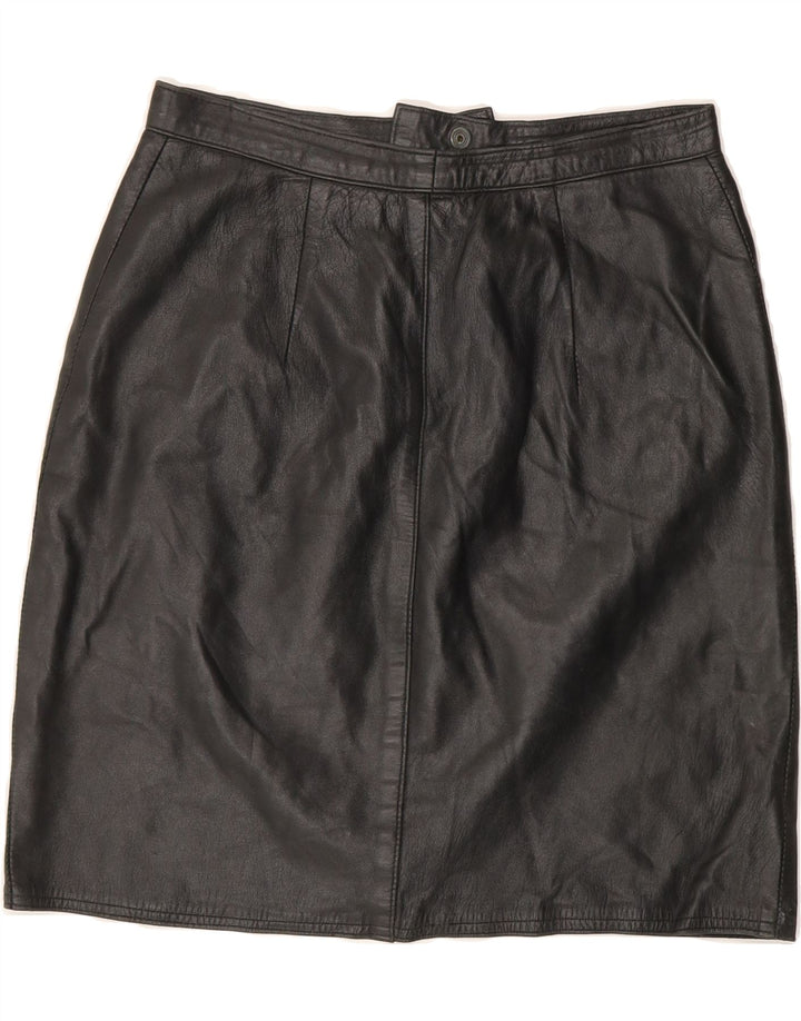 DALLAS Womens Leather Skirt IT 44 Medium W28  Black Leather Vintage Dallas and Second-Hand Dallas from Messina Hembry 