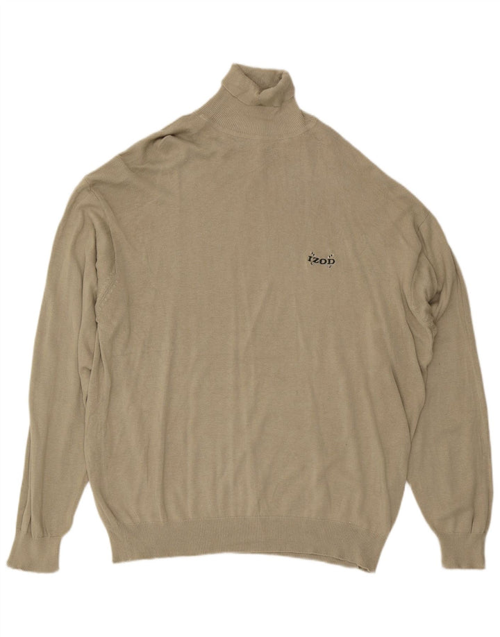 Ανδρικό πουλόβερ IZOD με ρολό λαιμόκοψη XL Χακί βαμβακερό