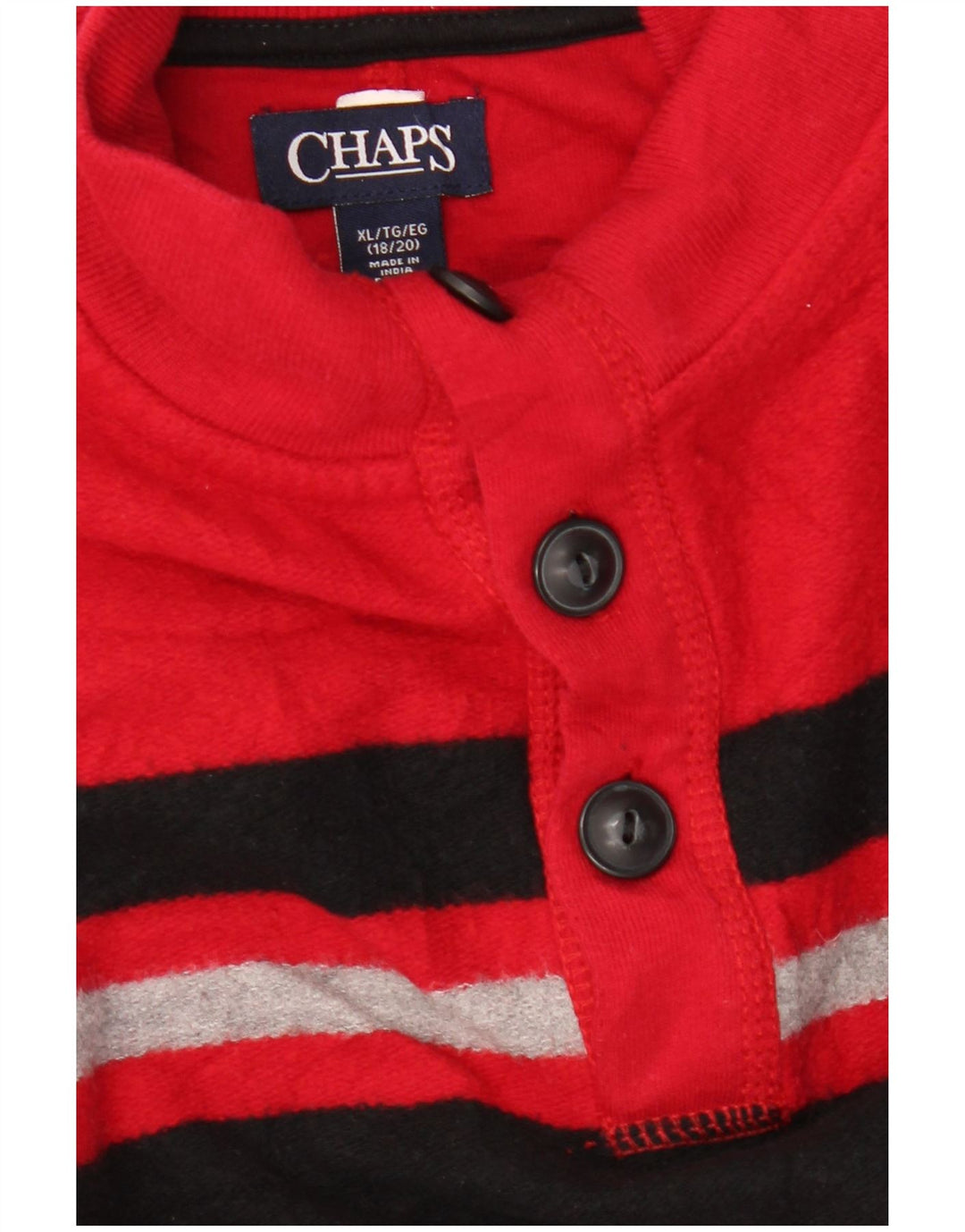 CHAPS Boys πουλόβερ με κουμπιά λαιμόκοψης 15-16 ετών XL Κόκκινο Colourblock