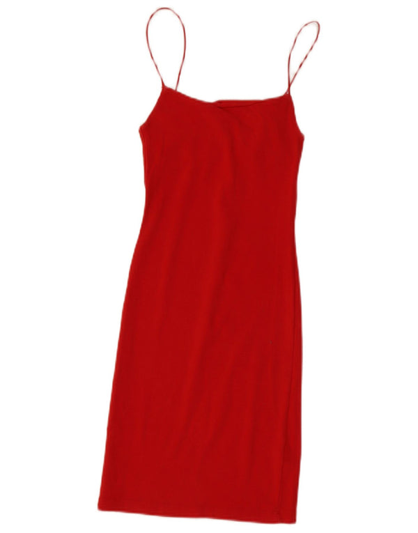 Zara Γυναικείο Sundress UK 8 Small Orange Cotton
