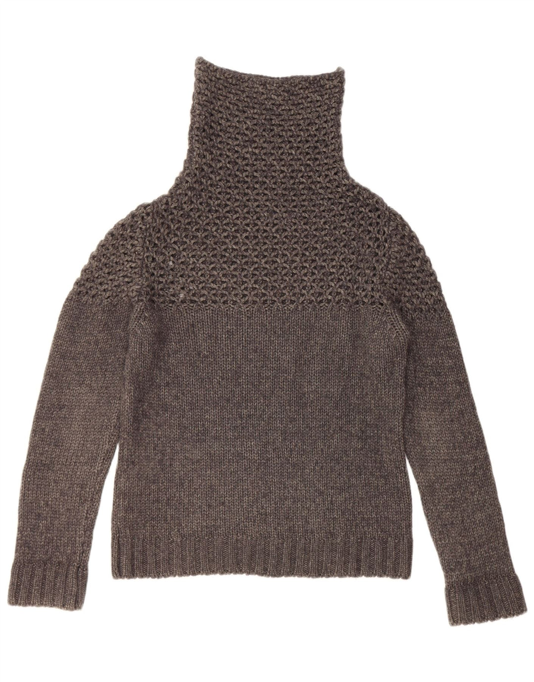 Liu Jo Γυναικείο Crop Roll Neck Jumper πουλόβερ UK 14 Large Grey Acrylic