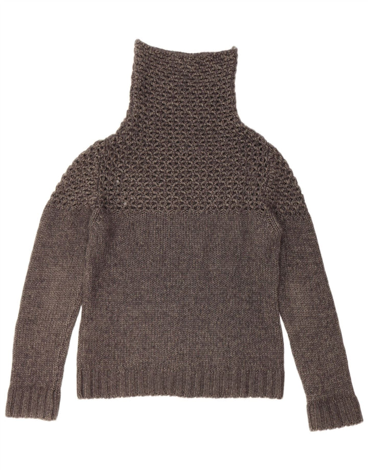 Liu Jo Γυναικείο Crop Roll Neck Jumper πουλόβερ UK 14 Large Grey Acrylic