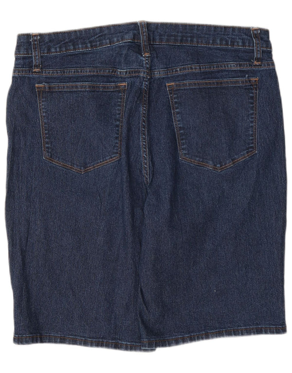 Lee Womens Riders Ψηλόμεσο τζιν βερμούδα US 14 XL W34 Μπλε βαμβακερό