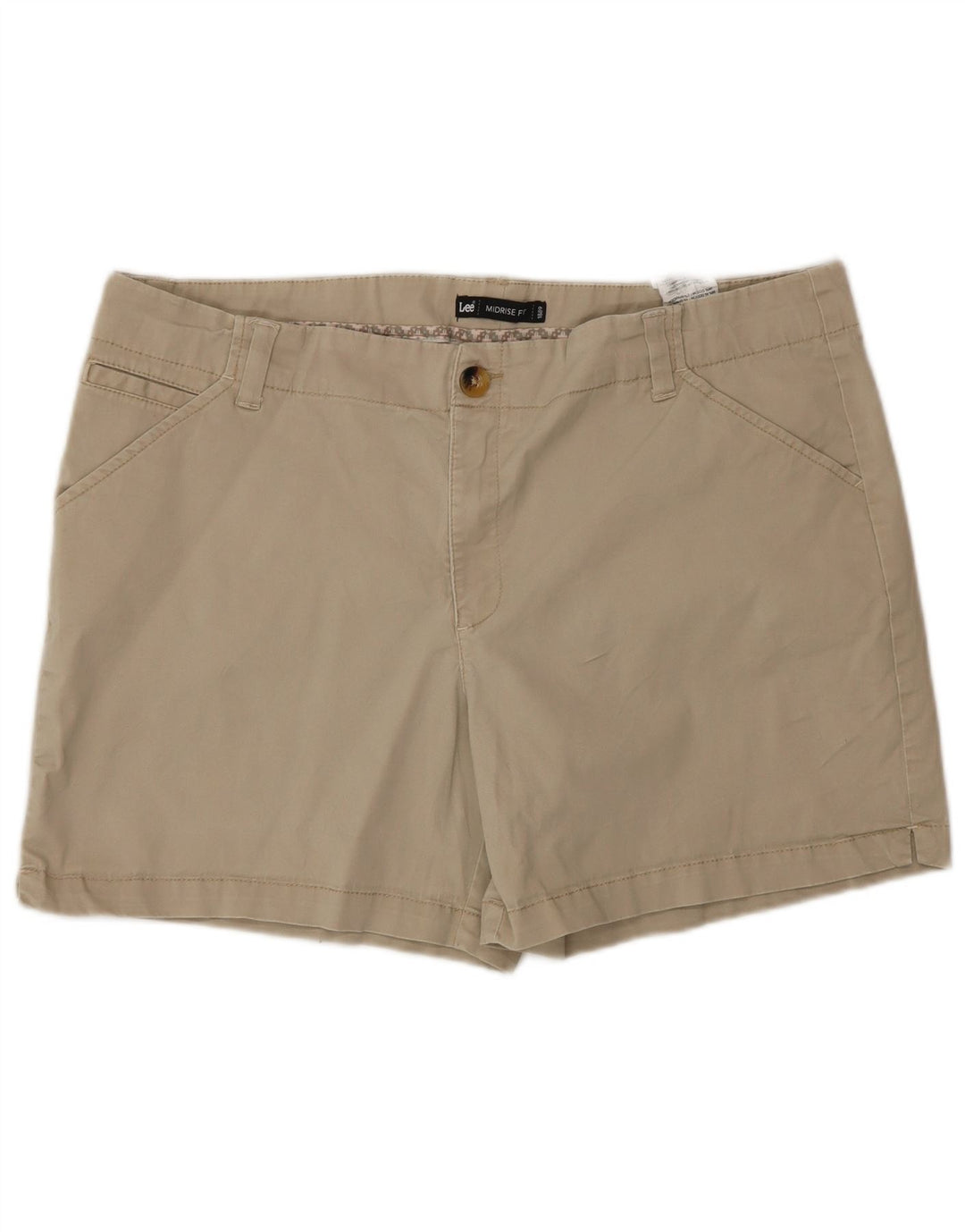 Lee Γυναικείο ψηλόμεσο σορτς Chino US 18 2XL W38 Μπεζ βαμβακερό
