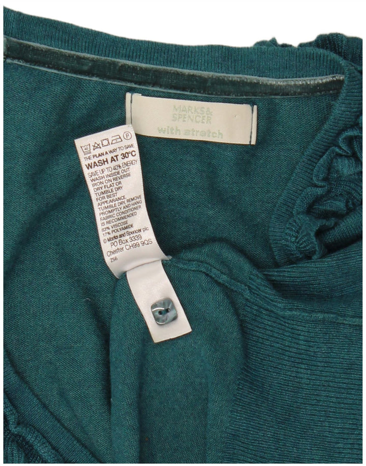 Marks & Spencer Γυναικείο πουλόβερ Crop Cardigan UK 12 Medium Green