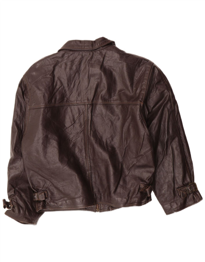 VINTAGE Ανδρικό Δερμάτινο Μπουφάν UK 42 XL Καφέ Δερμάτινο