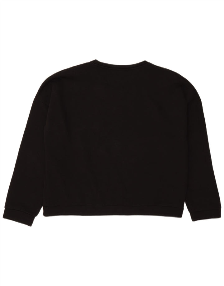Guess Γυναικεία υπερμεγέθη Crop γραφική φούτερ Jumper UK 14 Large Black