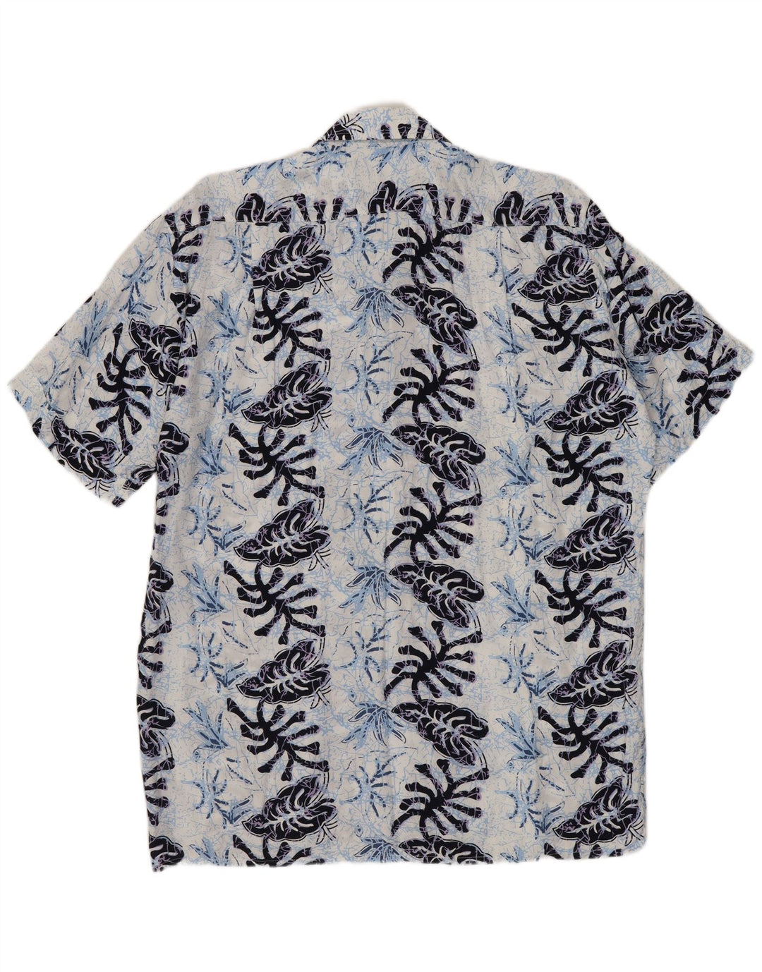 Ανδρικό κοντομάνικο πουκάμισο FOLLIE μέγεθος 41/42 Μεγάλο μπλε ναυτικό φλοράλ βισκόζη