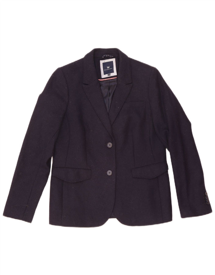 Crew Clothing Γυναικείο σακάκι 2 κουμπιών UK 12 Medium Navy Blue Wool