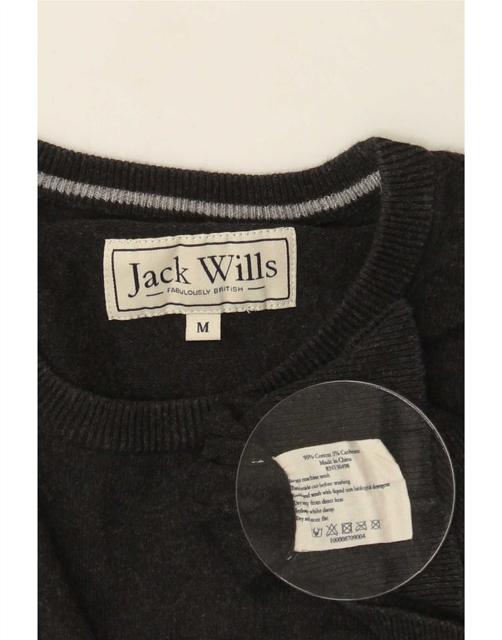 Jack Wills Ανδρικό πουλόβερ με λαιμόκοψη μεσαίου γκρι βαμβακερό