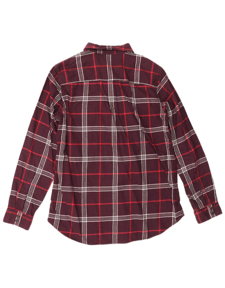 EDDIE BAUER Γυναικείο πουκάμισο κλασικής φόρμας φανέλα UK 14 μεσαίου μπορντώ