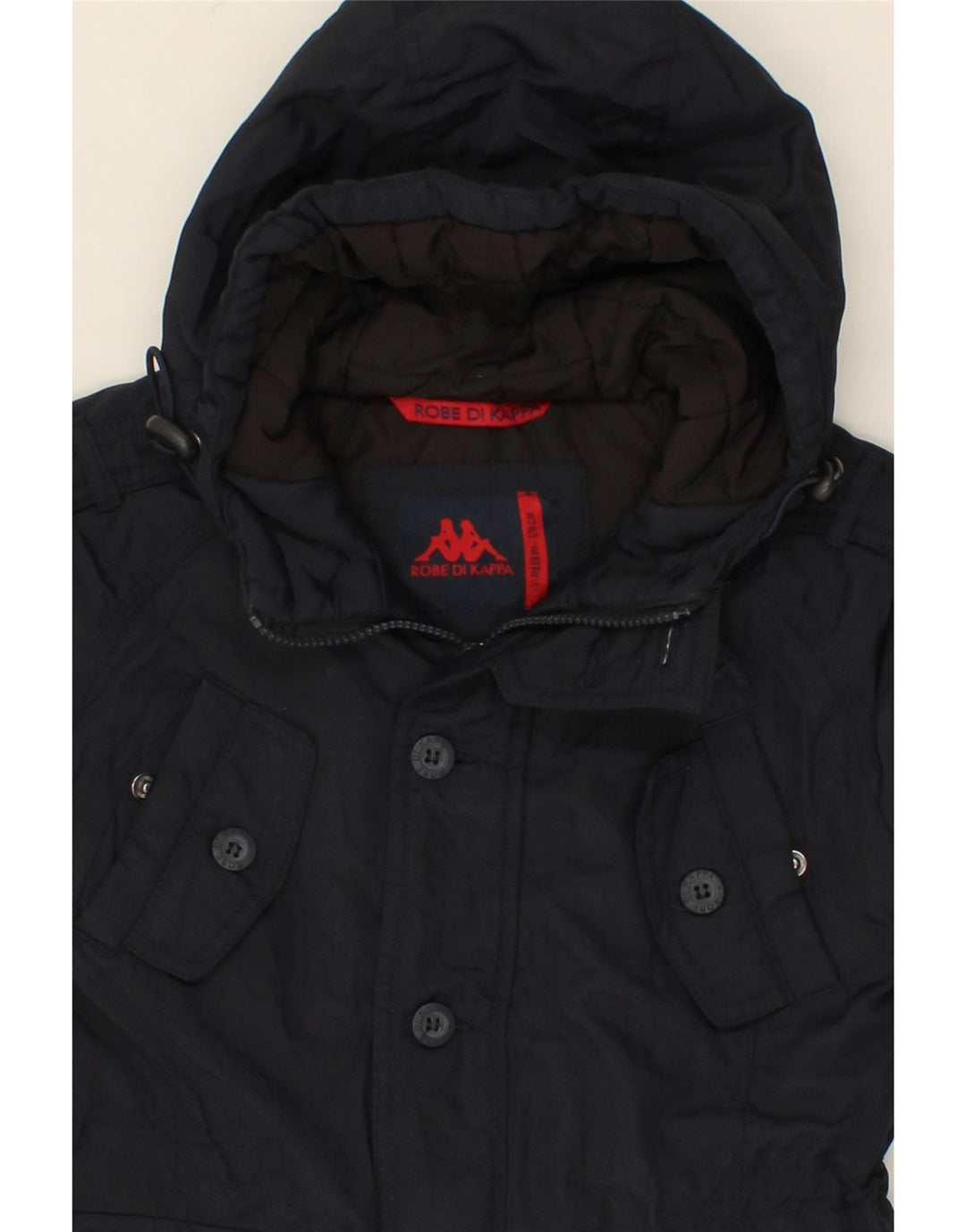 KAPPA Boys Hooded Parka Jacket 7-8 Years Medium  Navy Blue Nylon Vintage Kappa and Second-Hand Kappa from Messina Hembry 