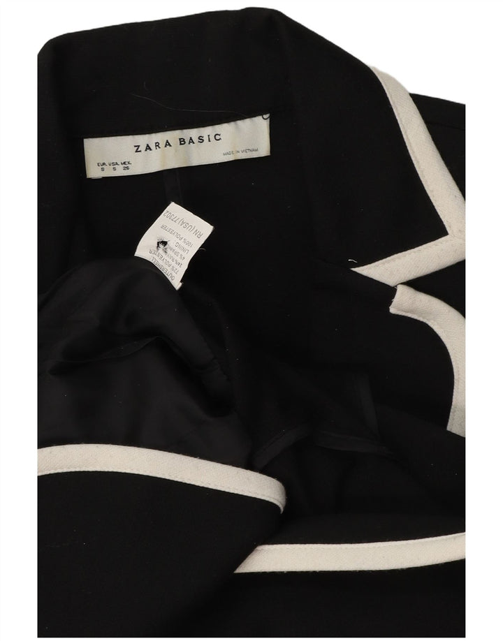 Zara Γυναικείο μπουφάν blazer UK 10 Small Black Colorblock Polyester