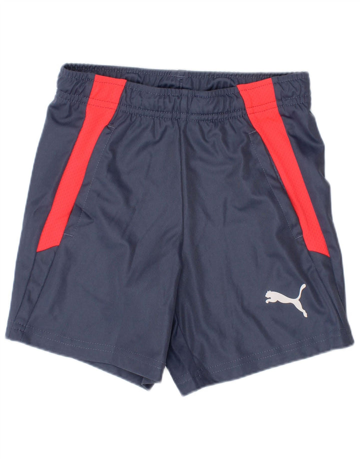 Puma Boys Sport σορτς 5-6 ετών Navy Blue Colorblock Πολυεστέρας