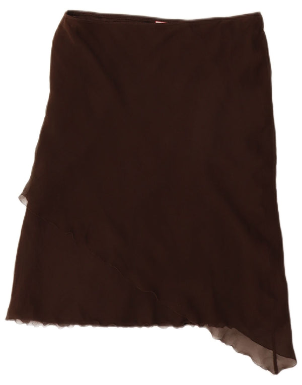 MAX & CO. Γυναικεία ασύμμετρη φούστα UK 14 Large W32 Brown Silk