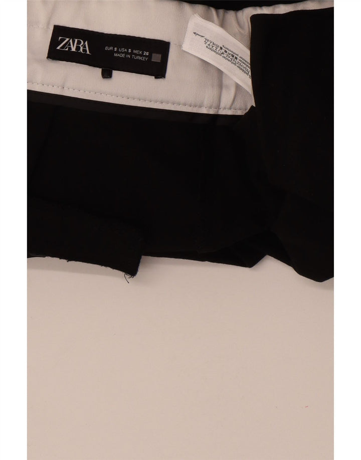 Zara Γυναικείο παντελόνι Chino με καρφίτσες μικρό W26 L30 μαύρο πολυεστέρα