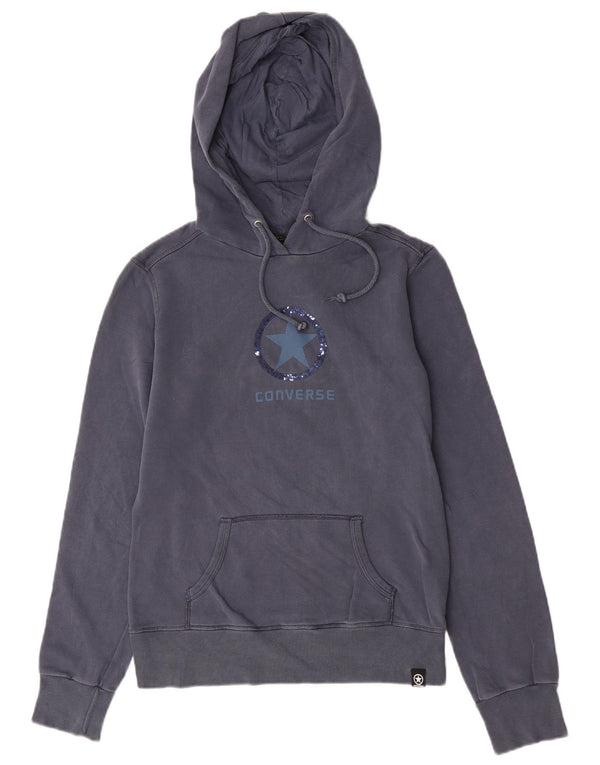 Γυναικείο γραφικό κουκούλα Converse UK 16 Large μπλε βαμβακερό