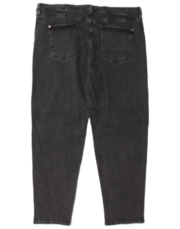 Marks & Spencer Γυναικεία Tapered Jeans UK 20 2XL W38 L29 Γκρι βαμβακερό