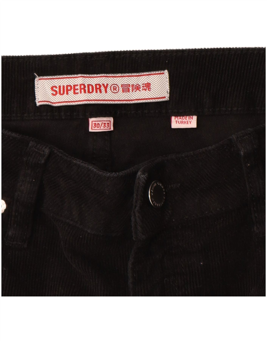 Superdry Γυναικείο Bootcut Κοτλέ παντελόνι W30 L30 Μαύρο
