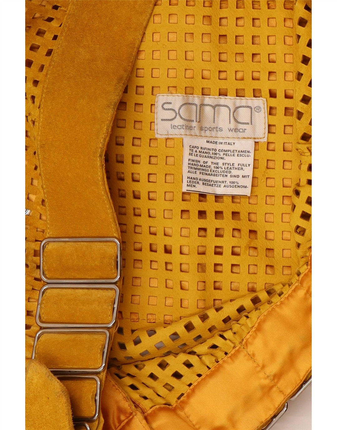 VINTAGE Γυναικείο σακάκι See Through Suede UK 14 Medium Yellow Leather