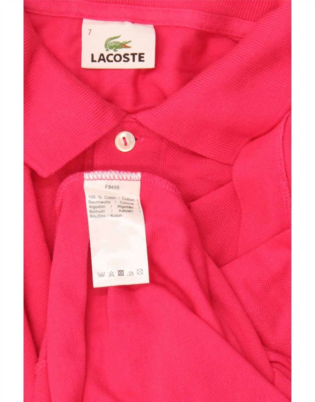 Ανδρικό πουκάμισο πόλο Lacoste νούμερο 7 2XL Ροζ βαμβακερό