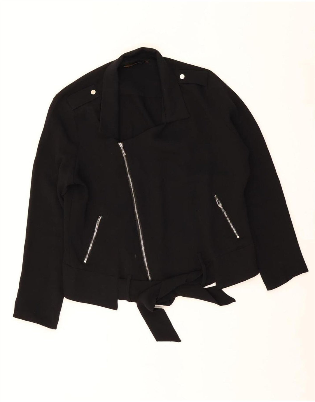 Zara Γυναικείο Biker Jacket UK 14 Medium Black