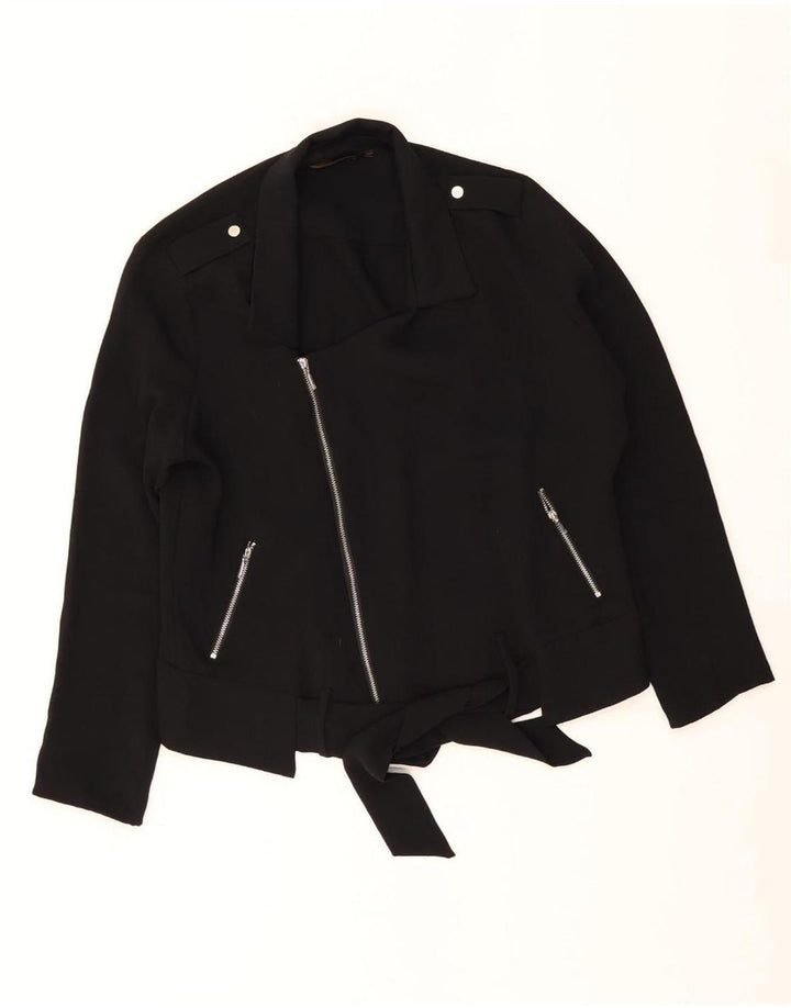Zara Γυναικείο Biker Jacket UK 14 Medium Black