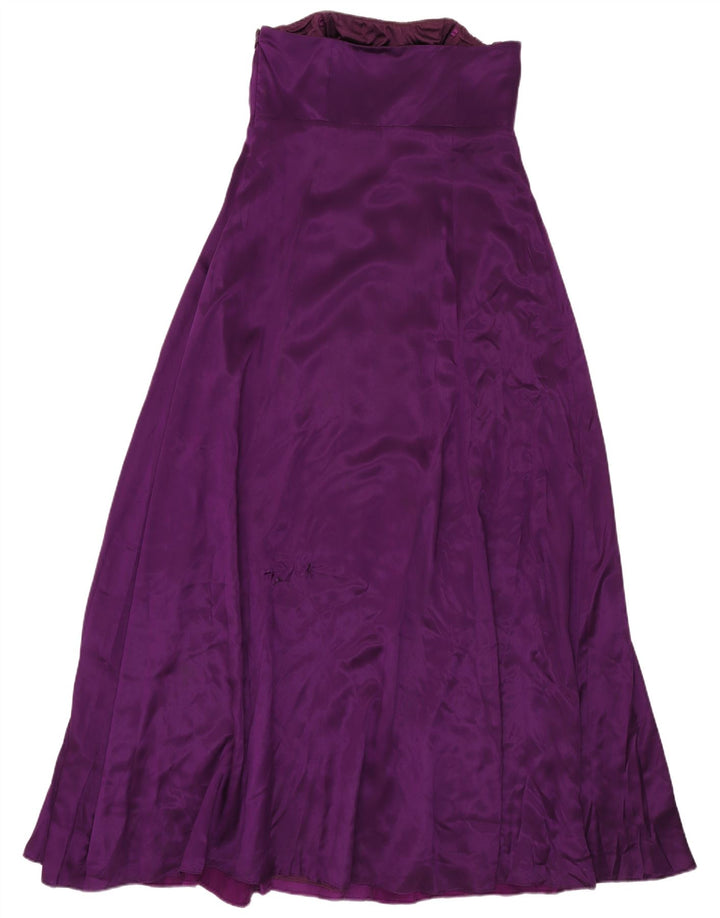 Monsoon Γυναικείο Στράπλες Φόρεμα UK 12 Medium Purple Colourblock Silk