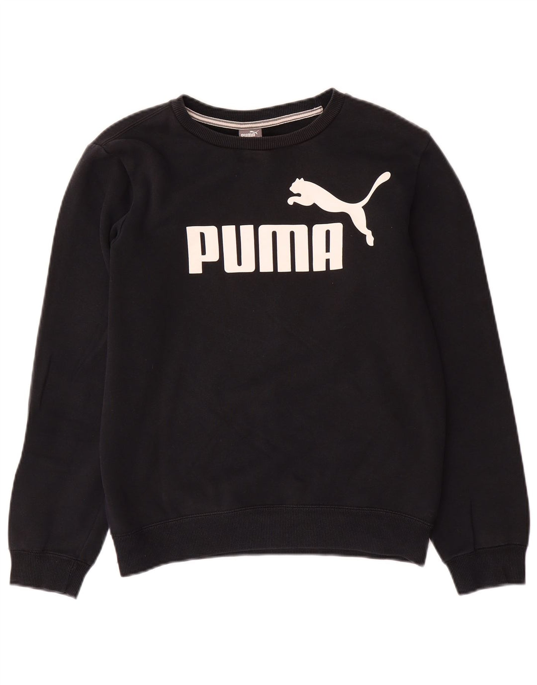 Γραφικό Φούτερ PUMA Girls Jumper 13-14 ετών Μαύρο Βαμβακερό