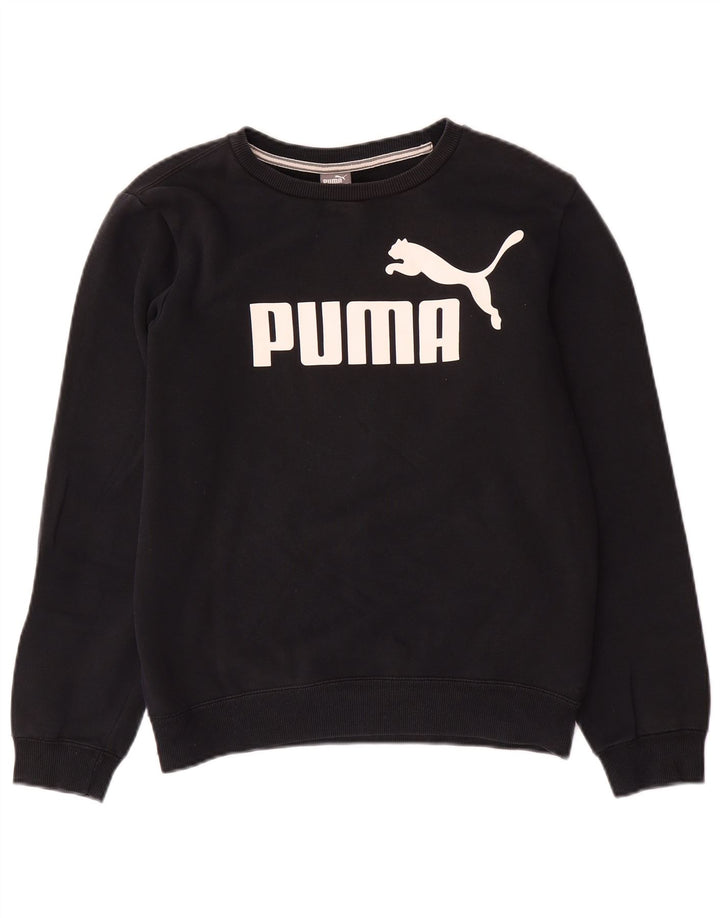 Γραφικό Φούτερ PUMA Girls Jumper 13-14 ετών Μαύρο Βαμβακερό
