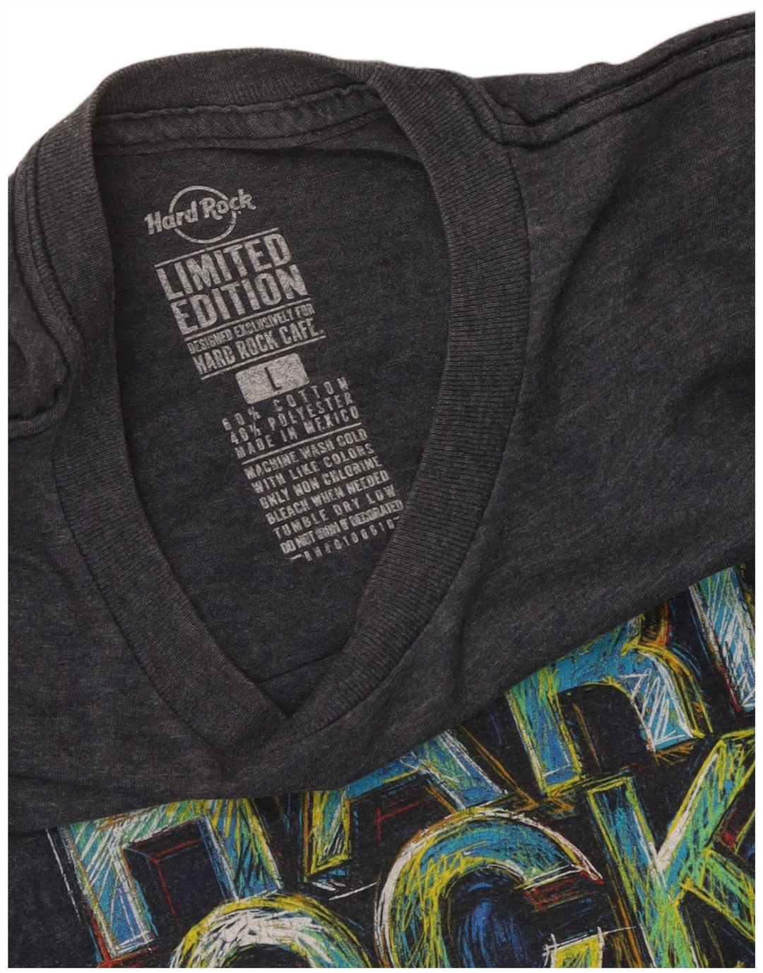 Hard Rock Cafe Mens Prague Graphic T-Shirt Top μεγάλο γκρι βαμβακερό