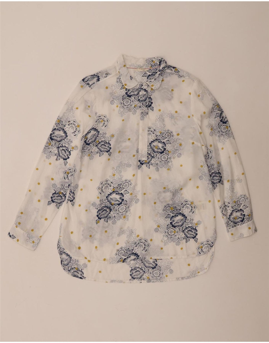 White Stuff Γυναικείο πουλόβερ πουκάμισο UK 12 Medium White Floral Viscose