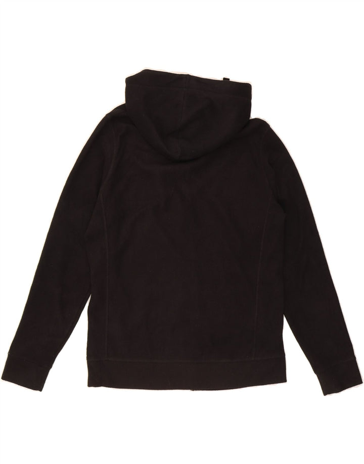 MARKS & SPENCER Womens Hooded Fleece Jacket UK 14 Large Black Polyester Vintage Marks & Spencer and Second-Hand Marks & Spencer from Messina Hembry 