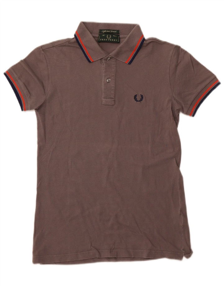 FRED PERRY Ανδρικό μπλουζάκι πόλο μικρό γκρι βαμβακερό