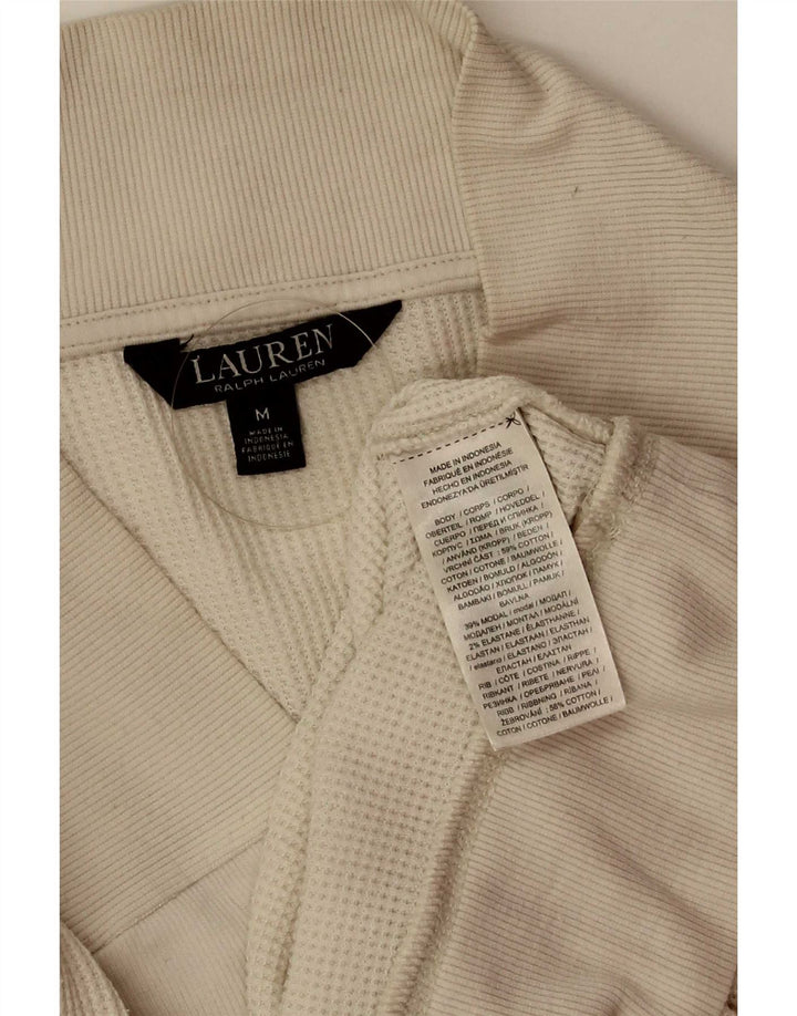 Γυναικείο φούτερ με λαιμόκοψη Ralph Lauren UK 14 μεσαίο λευκό βαμβακερό