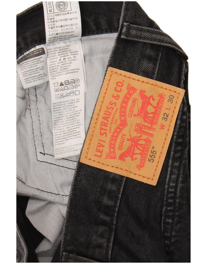 Levi's Mens 555 Straight Jeans W32 L30 Μαύρο Βαμβακερό