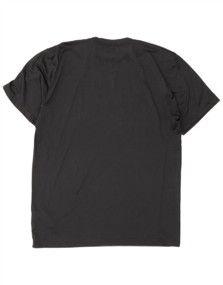 Ανδρικό γραφικό μπλουζάκι Nike Dri Fit, μεσαίο μαύρο πολυεστερικό αθλητικό μπλουζάκι