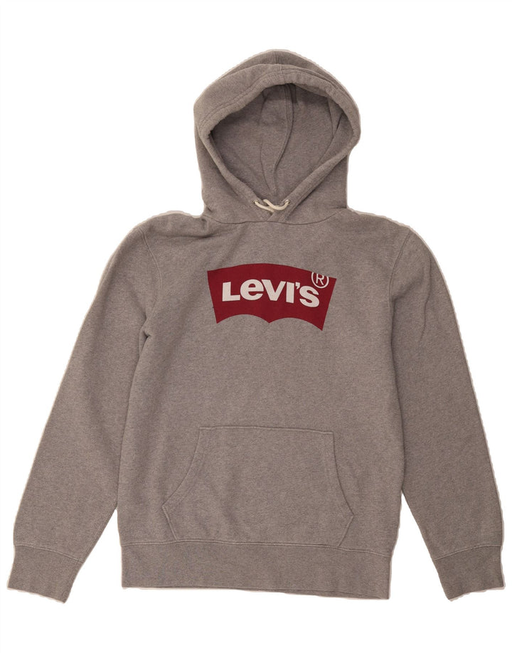 LEVI'S Mens Graphic Hoodie Jumper Medium Grey Cotton Vintage Levi's and Second-Hand Levi's from Messina Hembry 