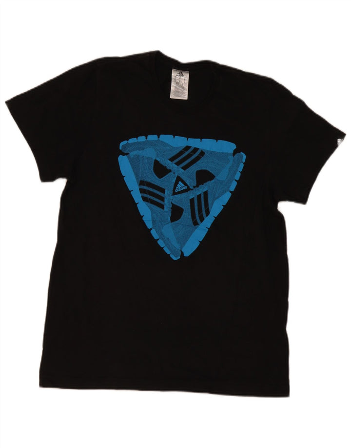 Ανδρικό γραφικό T-Shirt Adidas Top Μεσαίο μαύρο βαμβακερό