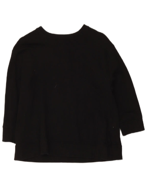 Zara γυναικεία φούτερ με μανίκια 3/4 UK 14 μεσαίο μαύρο βαμβακερό