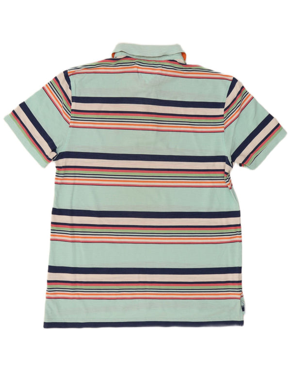 Tommy Hilfiger Ανδρικό μπλουζάκι πόλο με λεπτή εφαρμογή XL τιρκουάζ βαμβακερό ριγέ