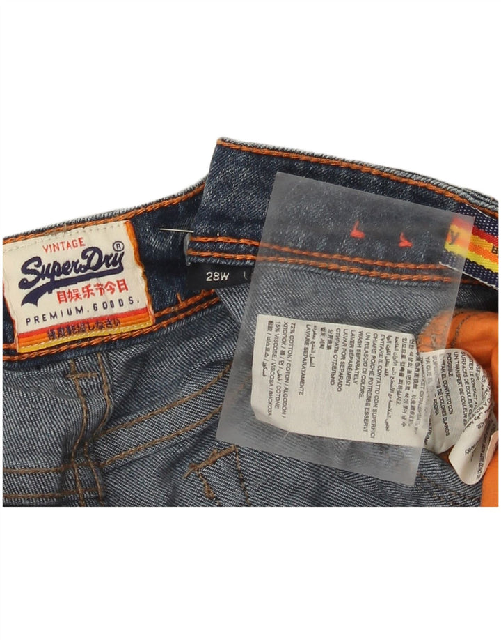 Superdry γυναικείο τζιν Distressed Hot παντελόνι W28 Μεσαίο μπλε βαμβακερό