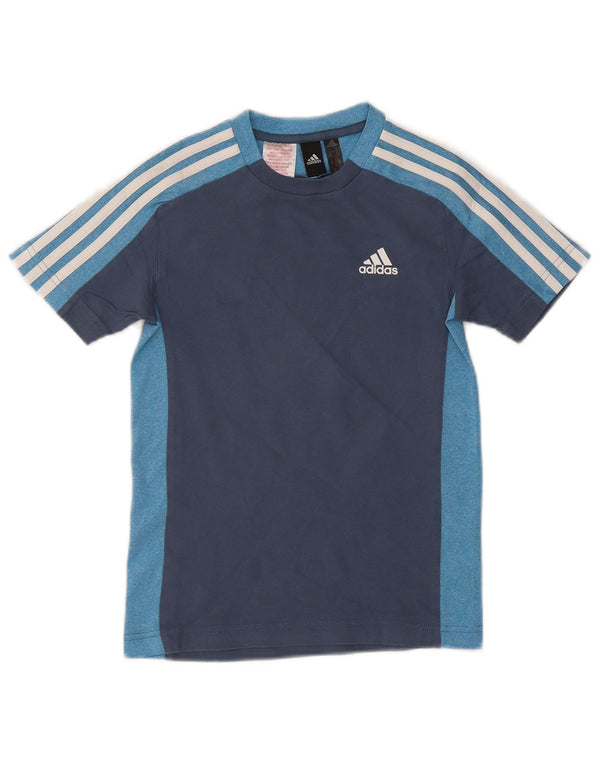 Μπλουζάκι Adidas Boys κανονικό γραφικό μπλουζάκι 9-10 ετών μπλε χρώματος βαμβακερό