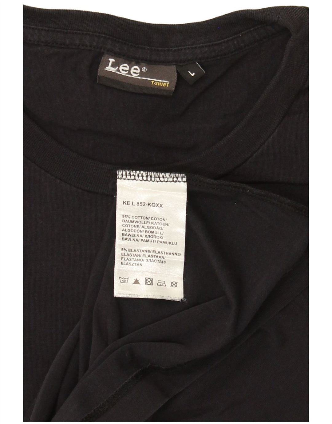 LEE Womens Top Long Sleeve UK 16 Large Black Cotton