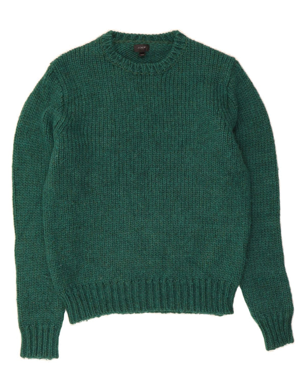 J. CREW Ανδρικό πουλόβερ με λαιμόκοψη, μεσαίο πράσινο μαλλί
